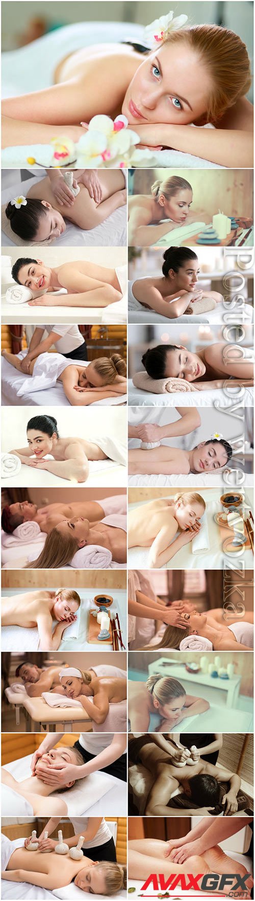 Massage for beautiful girls stock photo