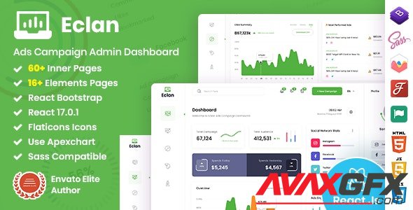 ThemeForest - Eclan v1.0 - Ads Campaign React Admin Dashboard (Update: 9 April 21) - 30010875