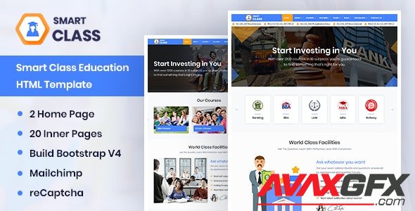 ThemeForest - SmartClass v1.0 - Education Agency Coaching & Tuition HTML Template (Update 10 April 20) - 24195465