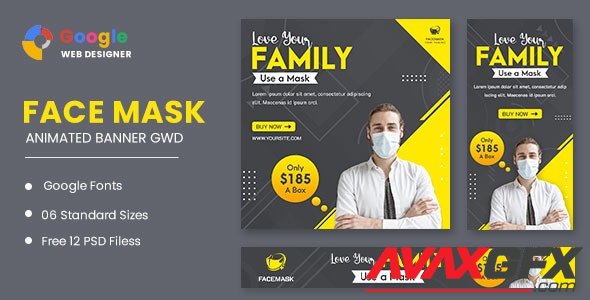 CodeCanyon - Face Mask Animated Banner Google Web Designer v1.0 - 32892609