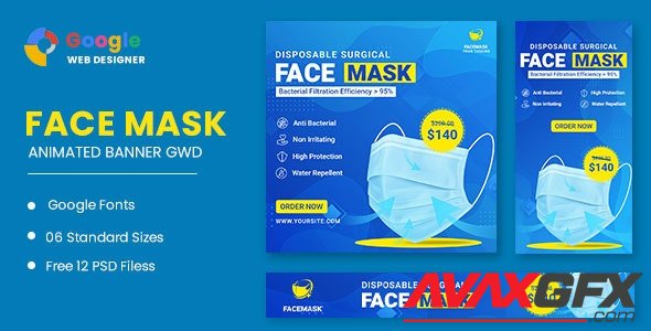 CodeCanyon - Face Mask Animated Banner Google Web Designer v1.0 - 32892622