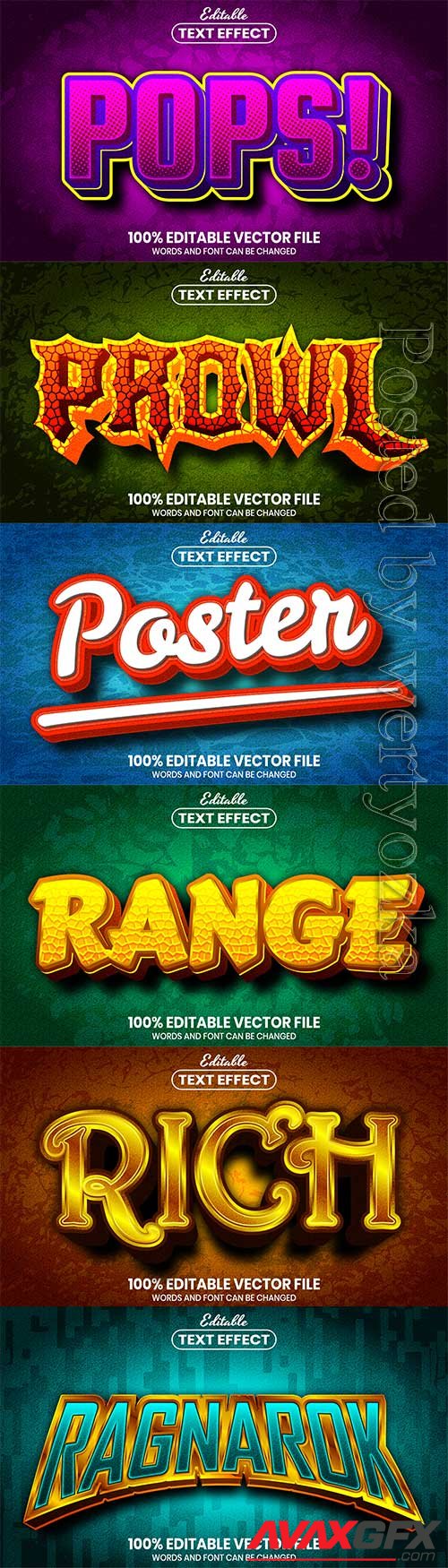 3d editable text style effect vector vol 555