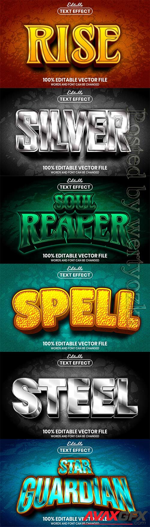 3d editable text style effect vector vol 556