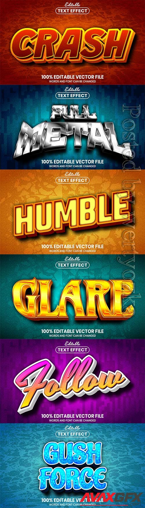 3d editable text style effect vector vol 549