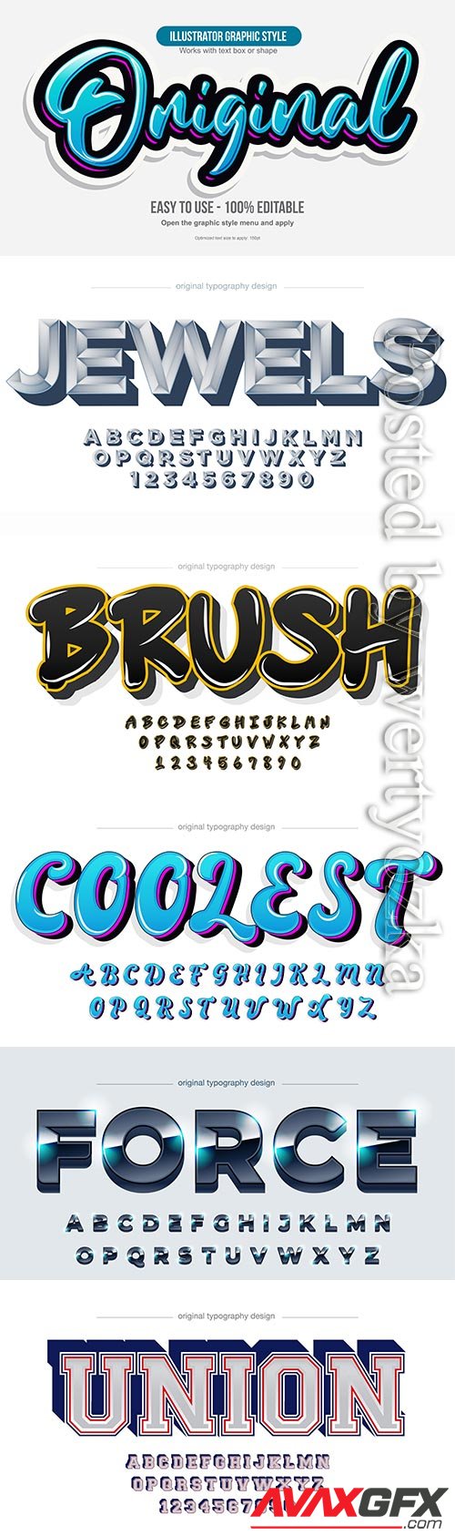 3d editable text style effect vector vol 570