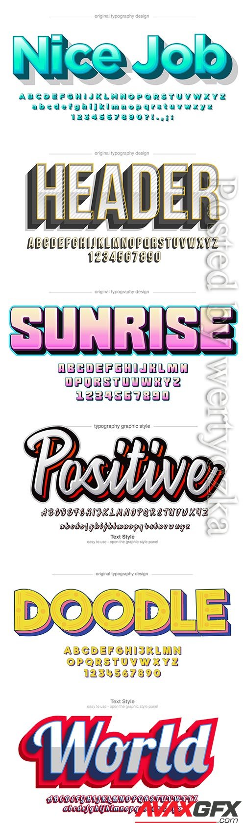 3d editable text style effect vector vol 569