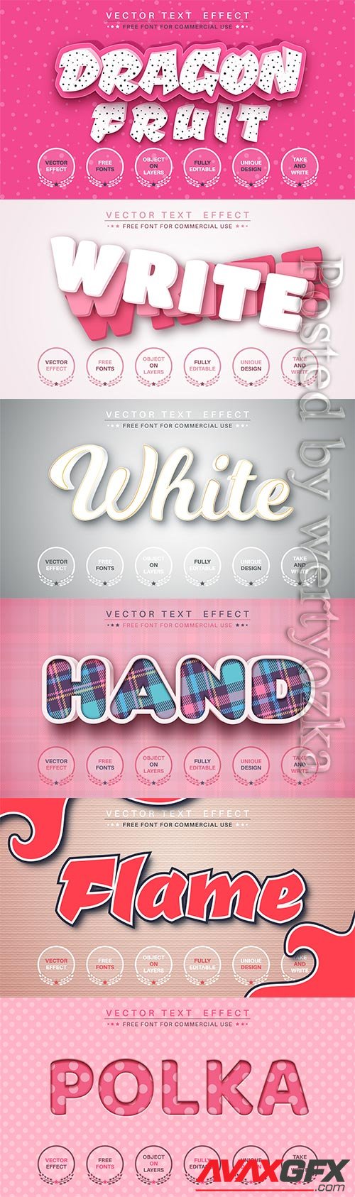 3d editable text style effect vector vol 563