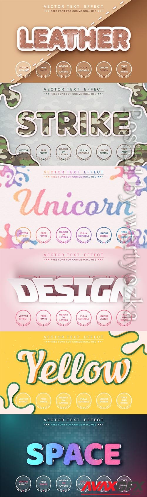 3d editable text style effect vector vol 564