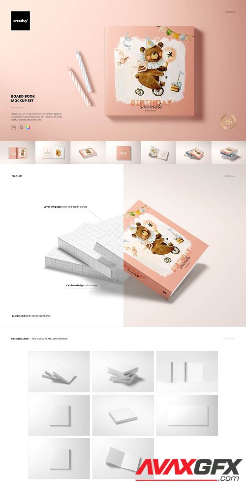 Board Book Mockup Set - 6248775