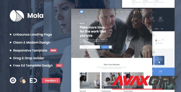 ThemeForest - Mola v1.0 - MultiPurpose Unbounce Landing Page Template - 29554679