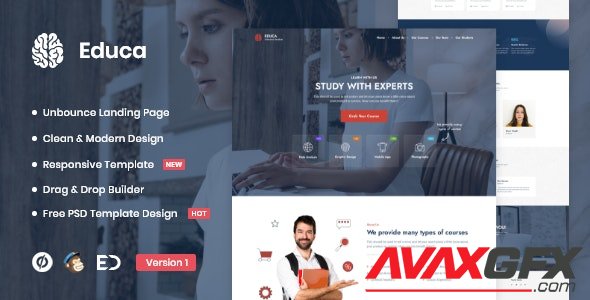 ThemeForest - Educa v1.0 - Distance Education & eLearning Unbounce Landing Page Template - 29412015