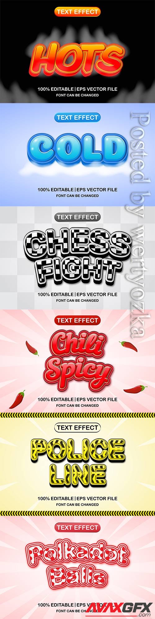 3d editable text style effect vector vol 582