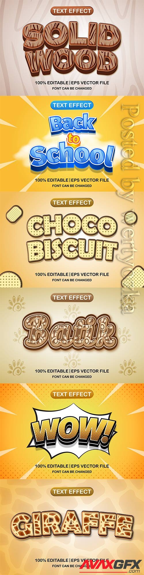 3d editable text style effect vector vol 581