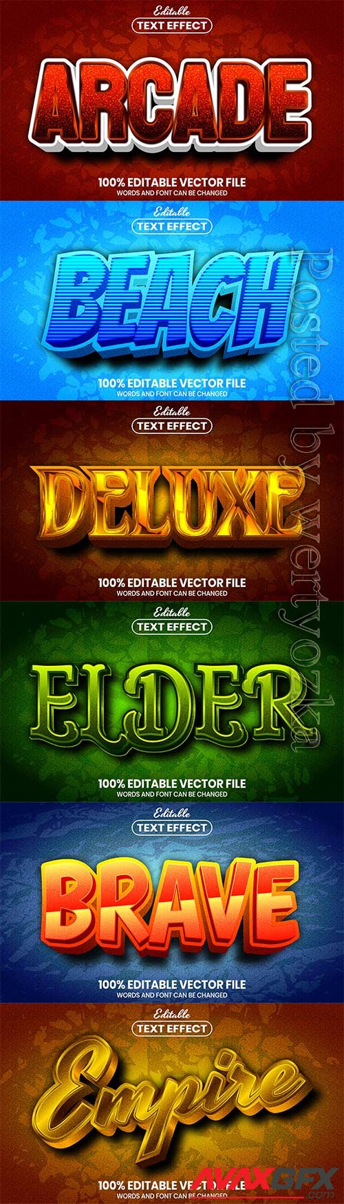 3d editable text style effect vector vol 601