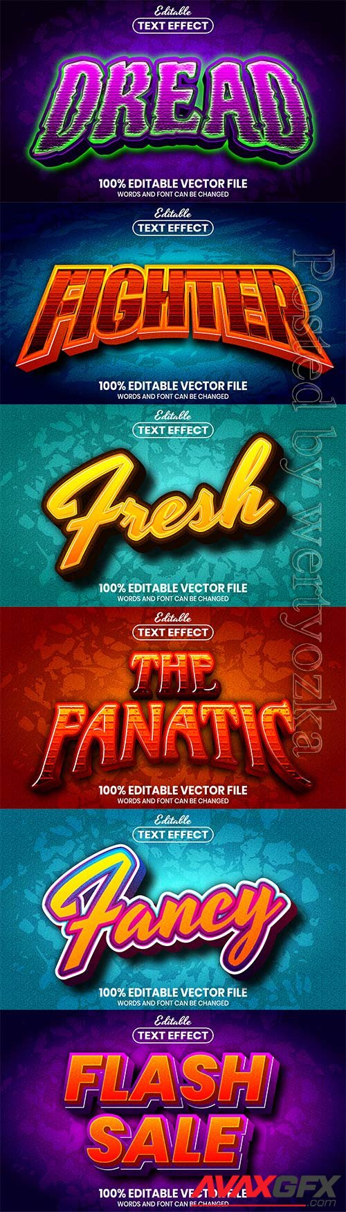 3d editable text style effect vector vol 590