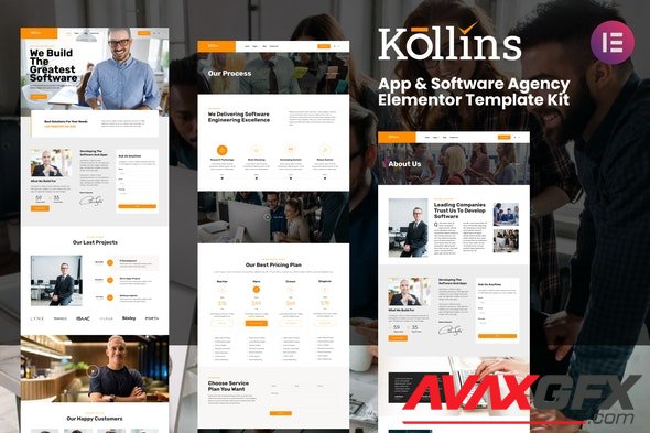 ThemeForest - Kollins v1.0.0 - App & Software Agency Elementor Template Kit - 32978885