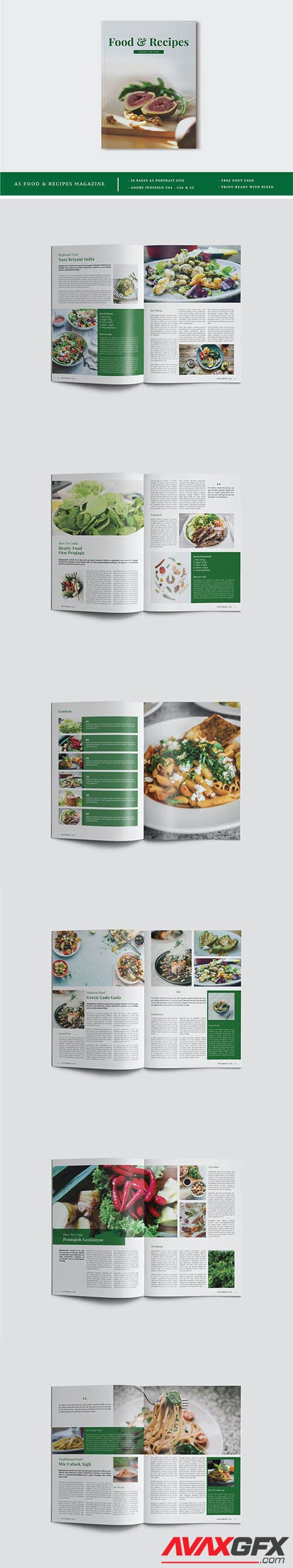 A5 Food & Recipes Magazine