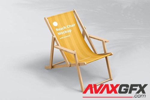 Beach Chair Mockup with Armrest