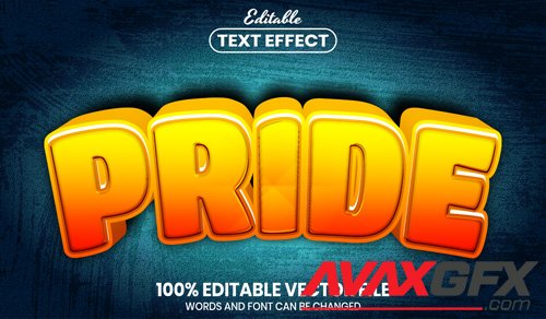 Pride text, font style editable text effect