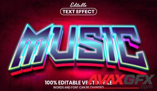 Music text, font style editable text effect