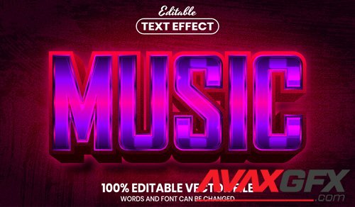 Music 3d text, font style editable text effect