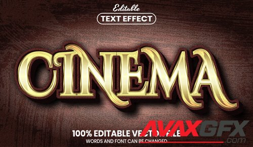 Cinema text, font style editable text effect