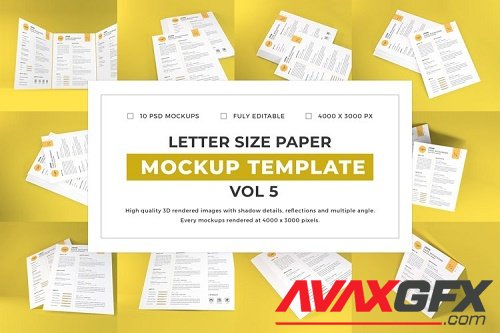 Letter Size Paper Mockup Template Vol 5 - 1077081