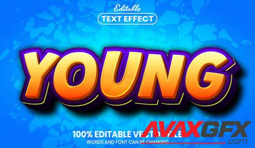 Young text, font style editable text effect