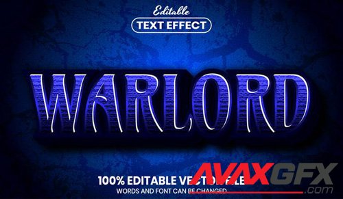 Warlord text, font style editable text effect
