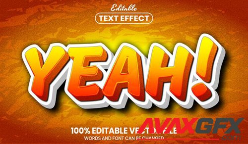 Yeah text, font style editable text effect