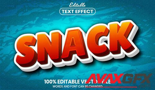 Snack text, font style editable text effect