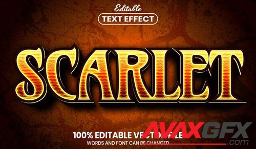 Scarlet text, font style editable text effect