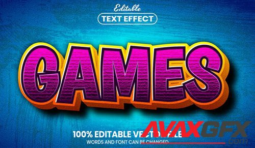 Games text, font style editable text effect