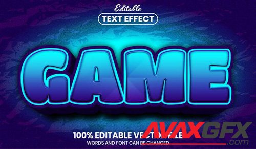 Game text, font style editable text effect
