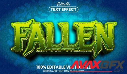 Fallen text, font style editable text effect