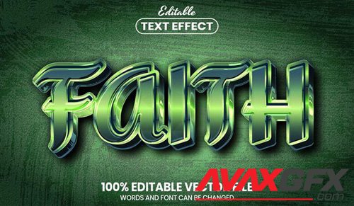 Faith text, font style editable text effect