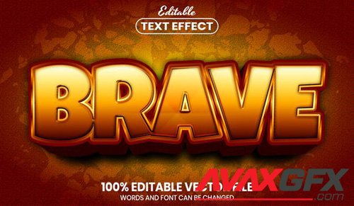 Brave text, font style editable text effect