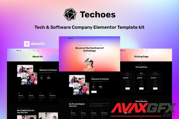 ThemeForest - Techoes v1.0.0 - Tech & Software Company Elementor Template kit - 33029239