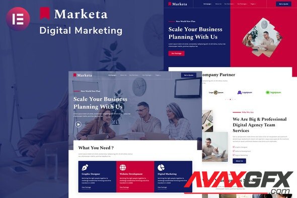 ThemeForest - Marketa v1.0.0 - Digital Agency Business Services Elementor Template Kit - 33019115