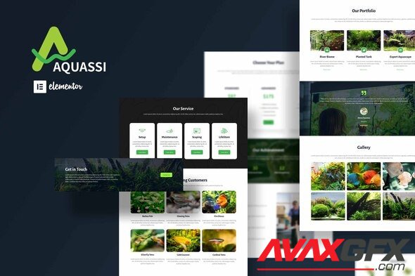 ThemeForest - Aquassi v1.0.0 - Aquascape Shop Elementor Template Kit - 33018653