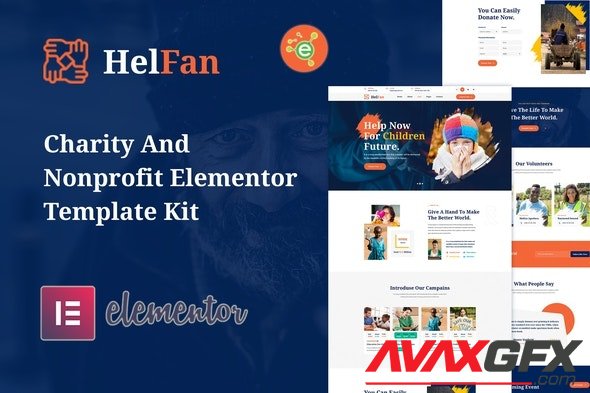 ThemeForest - HelFan v1.0.1 - Charity and Nonprofit Elementor Template Kit - 32974884