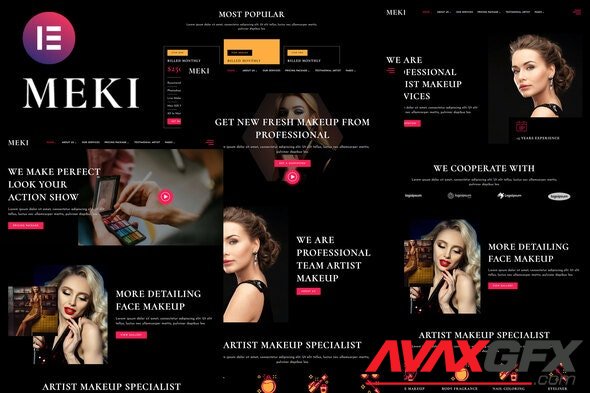 ThemeForest - Meki v1.0.0 - Artist Makeup Business Services Elementor Template Kit - 33032429