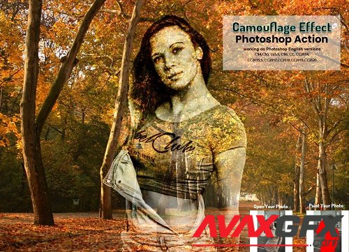 Camouflage Effect Photoshop Action - 5651083