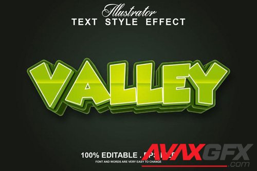 Valley text effect editable