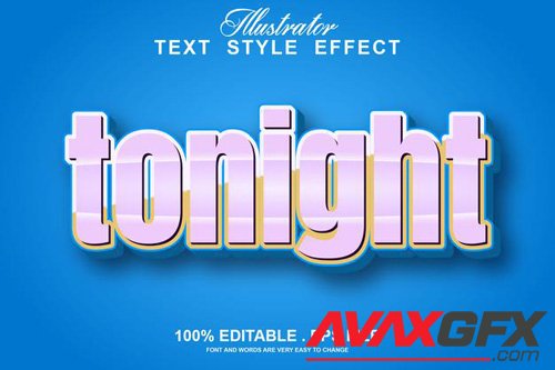 Tonight text effect editable