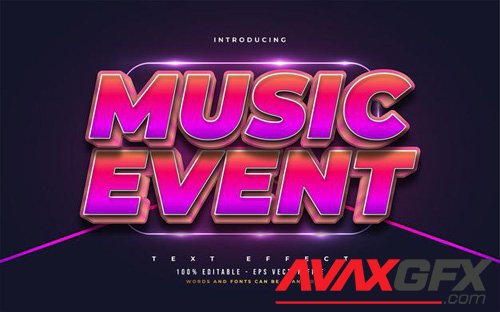 Music event editable text style effect
