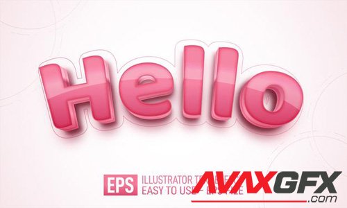 Hello 3d text editable style effect template