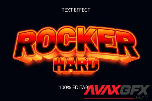 Editable text effect rocker hard