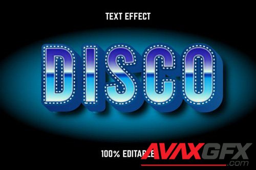 Editable text effect disco
