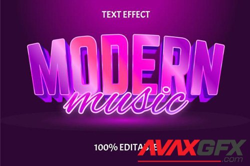 Editable text effect modern music